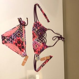 Sexy Bikini set halter bandage padded Bra.